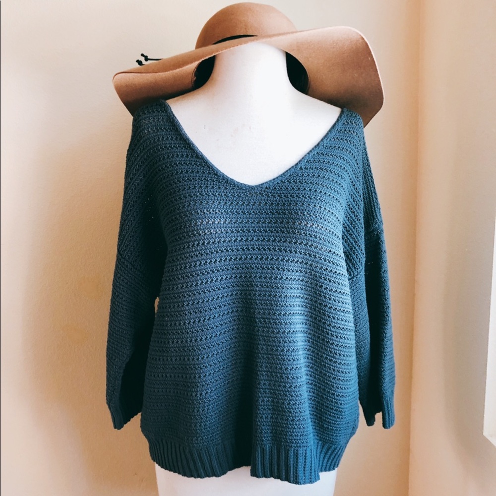 Loft V Neck Pointelle Sweater